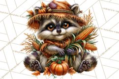 Feral Fall Friends Raccoon Opossum Squirrel Clipart Product Image 5