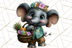 Hawaiian Safari Animals Tropical Beach Clipart PNG Product Image 5
