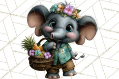Hawaiian Safari Animals Tropical Beach Clipart PNG Product Image 5