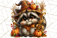 Feral Fall Friends Raccoon Opossum Squirrel Clipart Product Image 2
