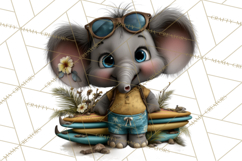 Hawaiian Safari Animals Tropical Beach Clipart PNG Product Image 4