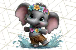 Hawaiian Safari Animals Tropical Beach Clipart PNG Product Image 5