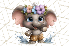 Hawaiian Safari Animals Tropical Beach Clipart PNG Product Image 2