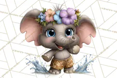Hawaiian Safari Animals Tropical Beach Clipart PNG Product Image 2