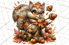Feral Fall Friends Raccoon Opossum Squirrel Clipart Product Image 3