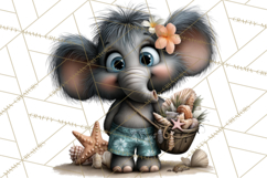 Hawaiian Safari Animals Tropical Beach Clipart PNG Product Image 3