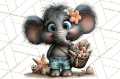 Hawaiian Safari Animals Tropical Beach Clipart PNG Product Image 3