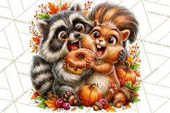 Feral Fall Friends Raccoon Opossum Squirrel Clipart Product Image 2