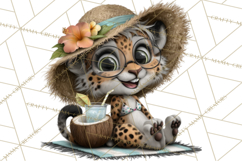 Hawaiian Safari Animals Tropical Beach Clipart PNG Product Image 2