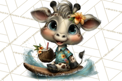 Hawaiian Safari Animals Tropical Beach Clipart PNG Product Image 4
