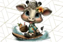 Hawaiian Safari Animals Tropical Beach Clipart PNG Product Image 4