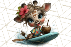 Hawaiian Safari Animals Tropical Beach Clipart PNG Product Image 5