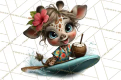 Hawaiian Safari Animals Tropical Beach Clipart PNG Product Image 5