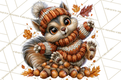 Feral Fall Friends Raccoon Opossum Squirrel Clipart Product Image 4
