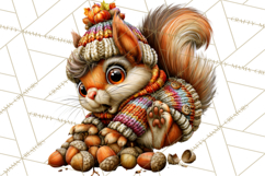 Feral Fall Friends Raccoon Opossum Squirrel Clipart Product Image 5