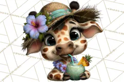 Hawaiian Safari Animals Tropical Beach Clipart PNG Product Image 2