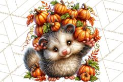 Feral Fall Friends Raccoon Opossum Squirrel Clipart Product Image 4