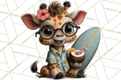 Hawaiian Safari Animals Tropical Beach Clipart PNG Product Image 5