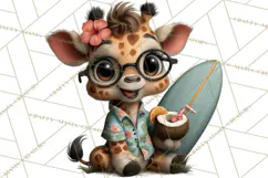 Hawaiian Safari Animals Tropical Beach Clipart PNG Product Image 5