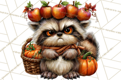 Feral Fall Friends Raccoon Opossum Squirrel Clipart Product Image 3