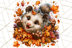 Feral Fall Friends Raccoon Opossum Squirrel Clipart Product Image 2