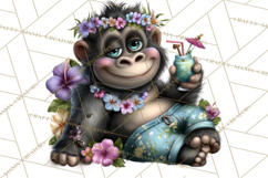 Hawaiian Safari Animals Tropical Beach Clipart PNG Product Image 4