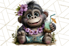 Hawaiian Safari Animals Tropical Beach Clipart PNG Product Image 5