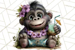 Hawaiian Safari Animals Tropical Beach Clipart PNG Product Image 5