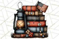 Americana Patriotic Summer Clipart Memorial Day July 4 Product Image 2
