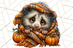 Feral Fall Friends Raccoon Opossum Squirrel Clipart Product Image 3