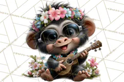 Hawaiian Safari Animals Tropical Beach Clipart PNG Product Image 3