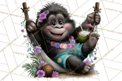 Hawaiian Safari Animals Tropical Beach Clipart PNG Product Image 4