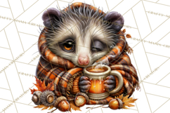 Feral Fall Friends Raccoon Opossum Squirrel Clipart Product Image 4