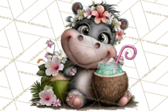 Hawaiian Safari Animals Tropical Beach Clipart PNG Product Image 5