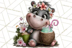 Hawaiian Safari Animals Tropical Beach Clipart PNG Product Image 5