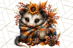 Feral Fall Friends Raccoon Opossum Squirrel Clipart Product Image 5