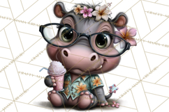 Hawaiian Safari Animals Tropical Beach Clipart PNG Product Image 2