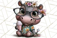 Hawaiian Safari Animals Tropical Beach Clipart PNG Product Image 2