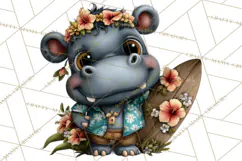 Hawaiian Safari Animals Tropical Beach Clipart PNG Product Image 3