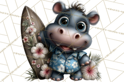 Hawaiian Safari Animals Tropical Beach Clipart PNG Product Image 4