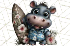 Hawaiian Safari Animals Tropical Beach Clipart PNG Product Image 4