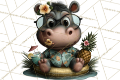 Hawaiian Safari Animals Tropical Beach Clipart PNG Product Image 5