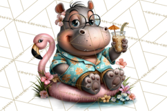 Hawaiian Safari Animals Tropical Beach Clipart PNG Product Image 2