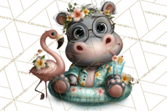 Hawaiian Safari Animals Tropical Beach Clipart PNG Product Image 3