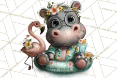 Hawaiian Safari Animals Tropical Beach Clipart PNG Product Image 3