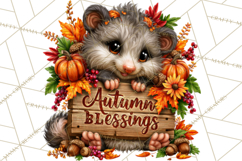 Feral Fall Friends Raccoon Opossum Squirrel Clipart Product Image 5