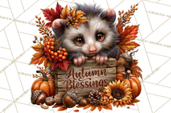 Feral Fall Friends Raccoon Opossum Squirrel Clipart Product Image 2