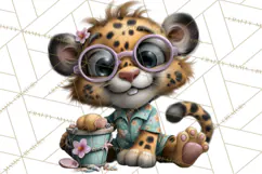 Hawaiian Safari Animals Tropical Beach Clipart PNG Product Image 3
