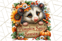 Feral Fall Friends Raccoon Opossum Squirrel Clipart Product Image 5