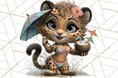 Hawaiian Safari Animals Tropical Beach Clipart PNG Product Image 5